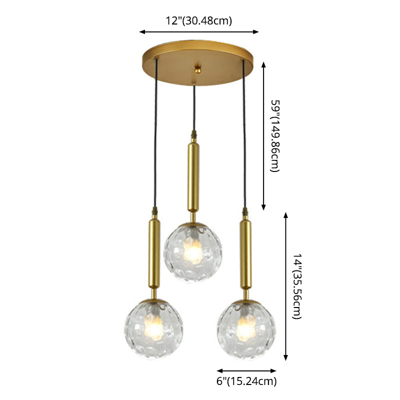 3 Lights Spherical Multi Light Pendant Creative Modern Glass Pendant for Clothing Store Clearhalo 'Ceiling Lights' 'Pendant Lights' 'Pendants' Lighting' options 2630049