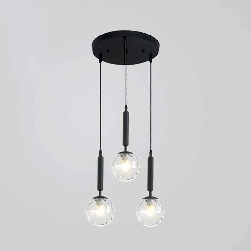 3 Lights Spherical Multi Light Pendant Creative Modern Glass Pendant for Clothing Store Clearhalo 'Ceiling Lights' 'Pendant Lights' 'Pendants' Lighting' options 2630052