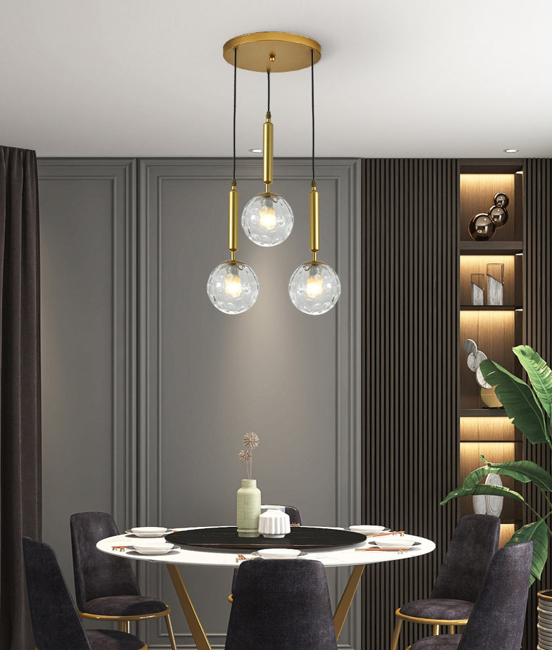 3 Lights Spherical Multi Light Pendant Creative Modern Glass Pendant for Clothing Store Clearhalo 'Ceiling Lights' 'Pendant Lights' 'Pendants' Lighting' options 2630057