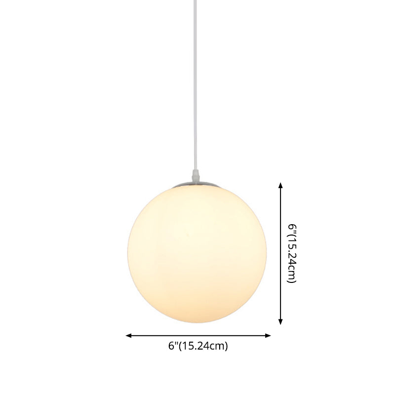 1 Light Round Ceiling Light Modern Simple White Glass Ceiling Fixture for Restaurant Clearhalo 'Ceiling Lights' 'Pendant Lights' 'Pendants' Lighting' 2630109