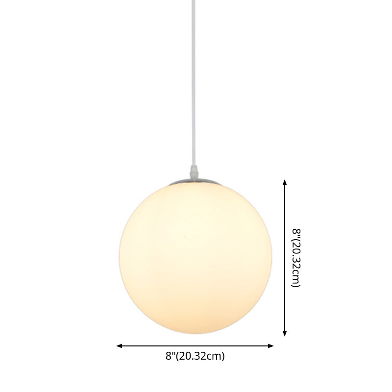 1 Light Round Ceiling Light Modern Simple White Glass Ceiling Fixture for Restaurant Clearhalo 'Ceiling Lights' 'Pendant Lights' 'Pendants' Lighting' 2630112