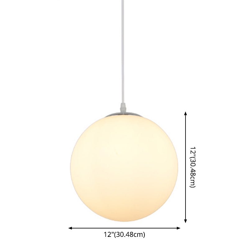 1 Light Round Ceiling Light Modern Simple White Glass Ceiling Fixture for Restaurant Clearhalo 'Ceiling Lights' 'Pendant Lights' 'Pendants' Lighting' 2630114