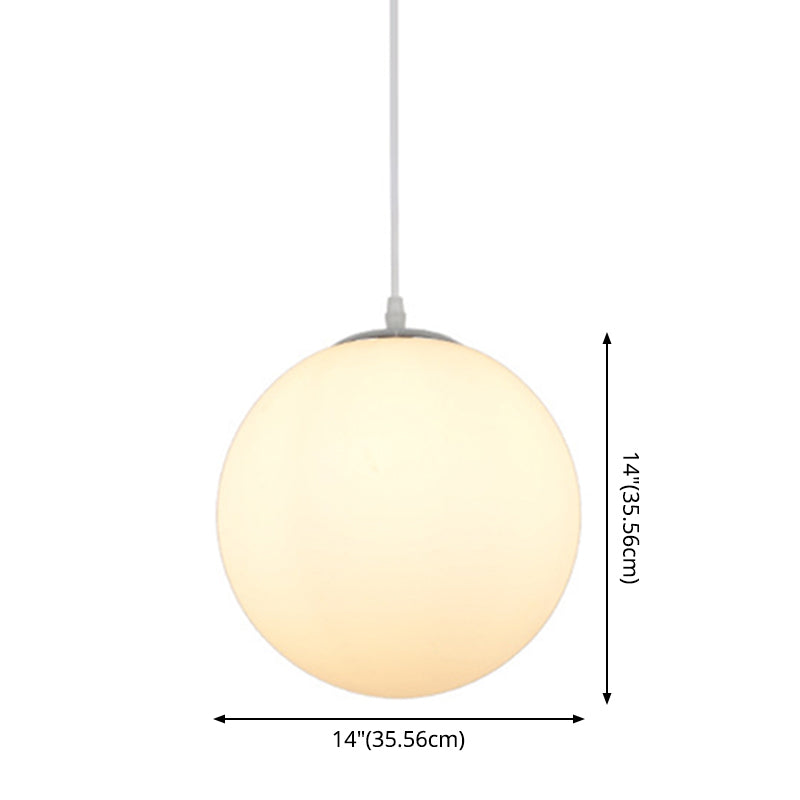 1 Light Round Ceiling Light Modern Simple White Glass Ceiling Fixture for Restaurant Clearhalo 'Ceiling Lights' 'Pendant Lights' 'Pendants' Lighting' 2630115