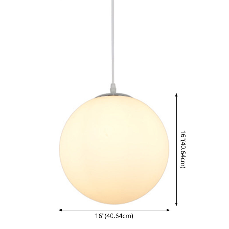 1 Light Round Ceiling Light Modern Simple White Glass Ceiling Fixture for Restaurant Clearhalo 'Ceiling Lights' 'Pendant Lights' 'Pendants' Lighting' 2630116