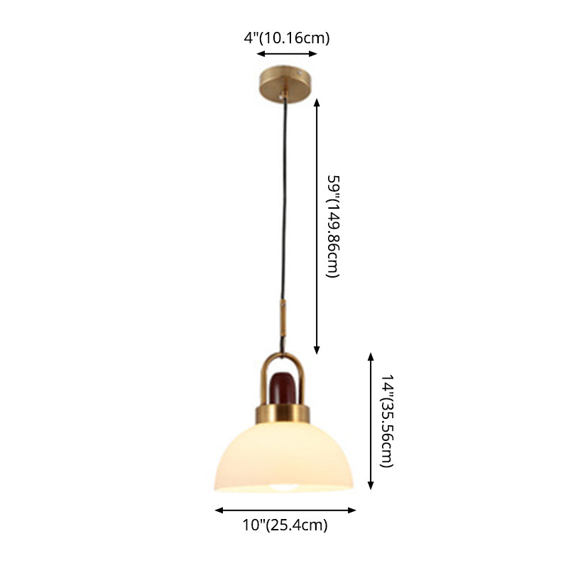 1 Light Ceiling Light Modern Simple White Glass Hanging Pendant Lights for Restaurant Clearhalo 'Ceiling Lights' 'Pendant Lights' 'Pendants' Lighting' 2630127