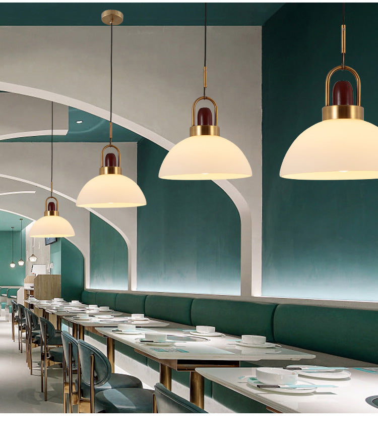 1 Light Ceiling Light Modern Simple White Glass Hanging Pendant Lights for Restaurant Clearhalo 'Ceiling Lights' 'Pendant Lights' 'Pendants' Lighting' 2630132