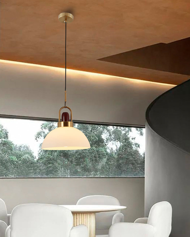 1 Light Ceiling Light Modern Simple White Glass Hanging Pendant Lights for Restaurant Clearhalo 'Ceiling Lights' 'Pendant Lights' 'Pendants' Lighting' 2630135