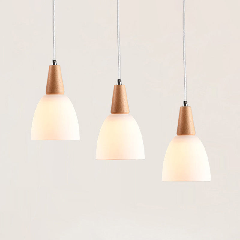 Cone Hanging Pendant Lights Modern Simple White Glass Pendant Ceiling Lights for Restaurant Clearhalo 'Ceiling Lights' 'Hogar' 'Iluminación' 'Lámparas Colgantes' 'Lámparas de Techo' 'Pendant Lights' 'Pendants' Lighting' 2630136