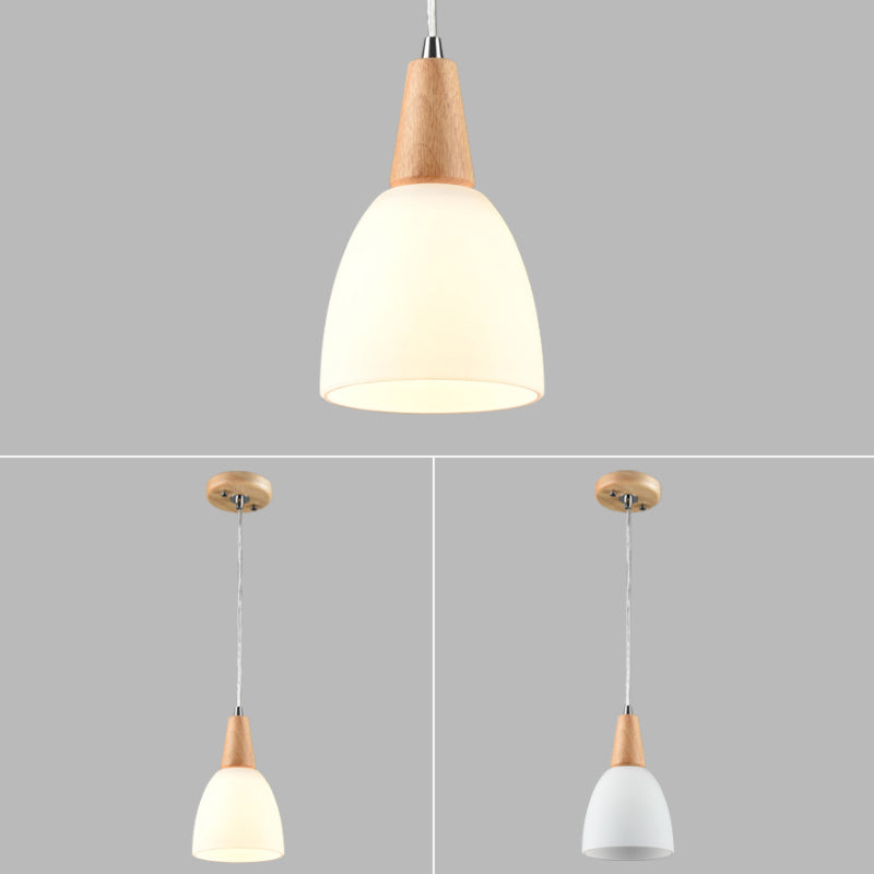 Cone Hanging Pendant Lights Modern Simple White Glass Pendant Ceiling Lights for Restaurant Clearhalo 'Ceiling Lights' 'Hogar' 'Iluminación' 'Lámparas Colgantes' 'Lámparas de Techo' 'Pendant Lights' 'Pendants' Lighting' 2630142