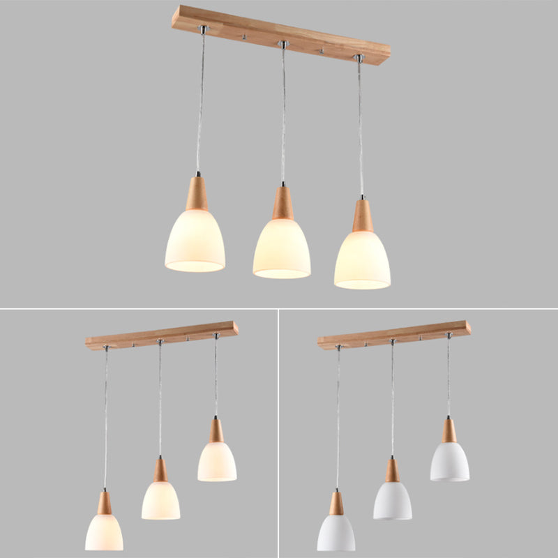 Cone Hanging Pendant Lights Modern Simple White Glass Pendant Ceiling Lights for Restaurant Clearhalo 'Ceiling Lights' 'Hogar' 'Iluminación' 'Lámparas Colgantes' 'Lámparas de Techo' 'Pendant Lights' 'Pendants' Lighting' 2630143