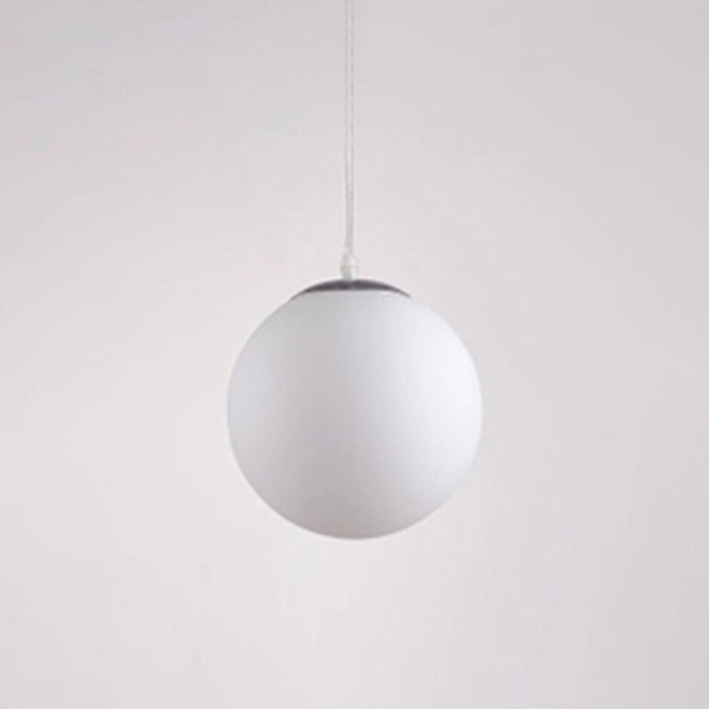 Globe Hanging Pendant Light Modern Simple Glass Pendant Light Fixtures for Restaurant White 10" Clearhalo 'Ceiling Lights' 'Pendant Lights' 'Pendants' Lighting' 2630181