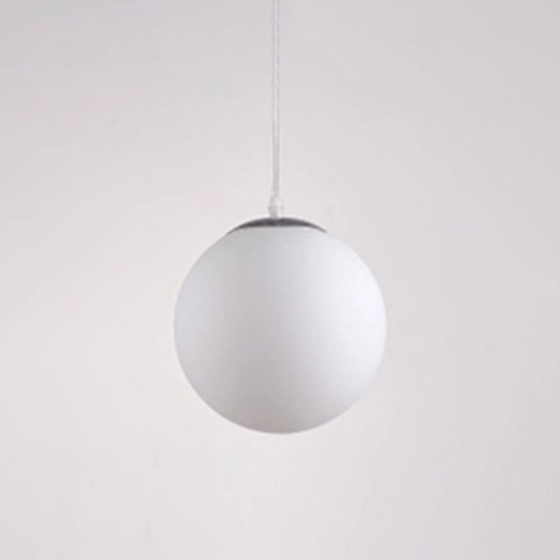 Globe Hanging Pendant Light Modern Simple Glass Pendant Light Fixtures for Restaurant White 12" Clearhalo 'Ceiling Lights' 'Pendant Lights' 'Pendants' Lighting' 2630182