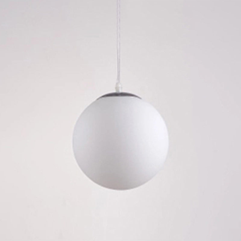 Globe Hanging Pendant Light Modern Simple Glass Pendant Light Fixtures for Restaurant White 14" Clearhalo 'Ceiling Lights' 'Pendant Lights' 'Pendants' Lighting' 2630184