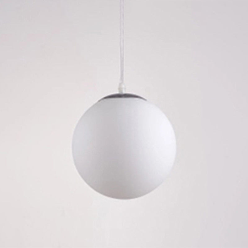 Globe Hanging Pendant Light Modern Simple Glass Pendant Light Fixtures for Restaurant White 16" Clearhalo 'Ceiling Lights' 'Pendant Lights' 'Pendants' Lighting' 2630187