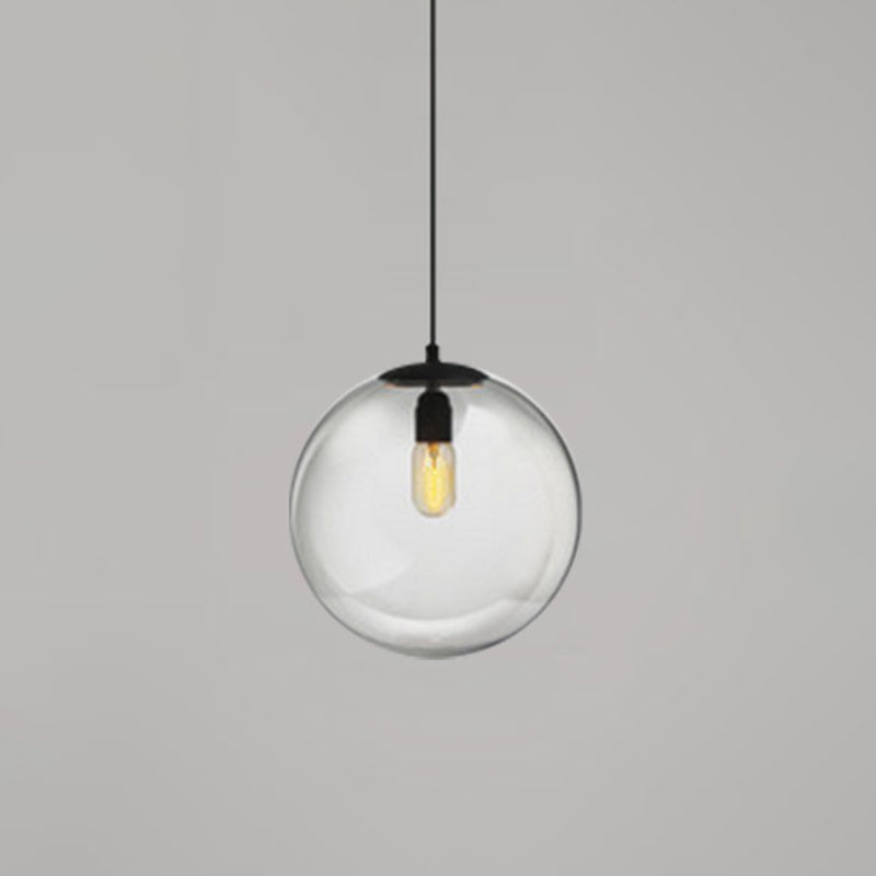 Globe Hanging Pendant Light Modern Simple Glass Pendant Light Fixtures for Restaurant Clear 6" Clearhalo 'Ceiling Lights' 'Pendant Lights' 'Pendants' Lighting' 2630189