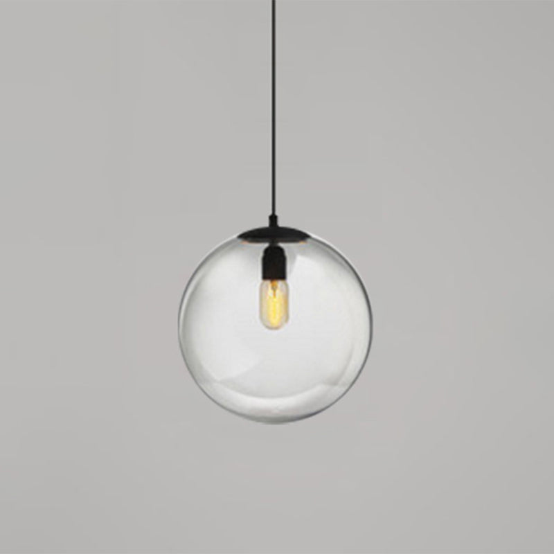 Globe Hanging Pendant Light Modern Simple Glass Pendant Light Fixtures for Restaurant Clear 8" Clearhalo 'Ceiling Lights' 'Pendant Lights' 'Pendants' Lighting' 2630191