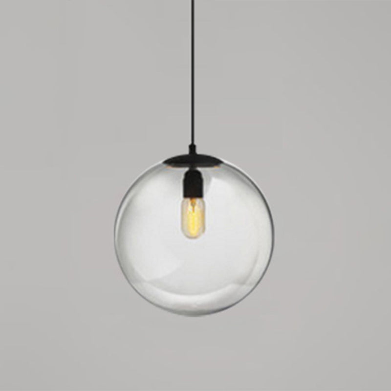 Globe Hanging Pendant Light Modern Simple Glass Pendant Light Fixtures for Restaurant Clear 14" Clearhalo 'Ceiling Lights' 'Pendant Lights' 'Pendants' Lighting' 2630197