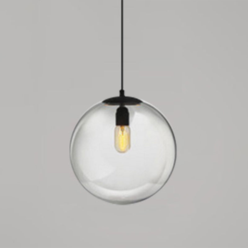 Globe Hanging Pendant Light Modern Simple Glass Pendant Light Fixtures for Restaurant Clear 16" Clearhalo 'Ceiling Lights' 'Pendant Lights' 'Pendants' Lighting' 2630199