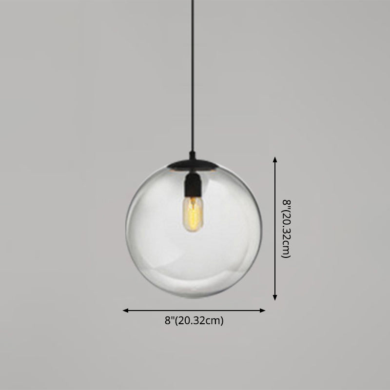 Globe Hanging Pendant Light Modern Simple Glass Pendant Light Fixtures for Restaurant Clearhalo 'Ceiling Lights' 'Pendant Lights' 'Pendants' Lighting' 2630200