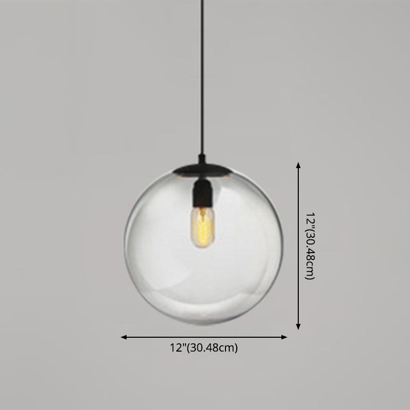 Globe Hanging Pendant Light Modern Simple Glass Pendant Light Fixtures for Restaurant Clearhalo 'Ceiling Lights' 'Pendant Lights' 'Pendants' Lighting' 2630205