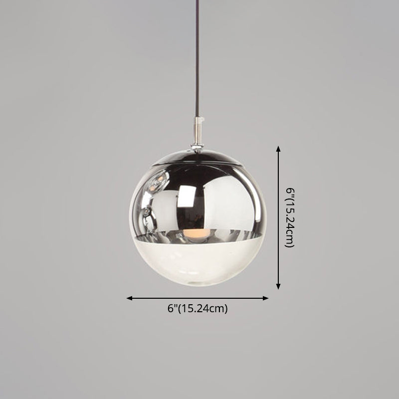 Globe Hanging Pendant Light Modern Simple Glass Pendant Light Fixtures for Restaurant Clearhalo 'Ceiling Lights' 'Pendant Lights' 'Pendants' Lighting' 2630211