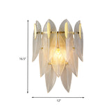 Prismatic Crystal Leaf Wall Sconce Light Minimalist 2 Lights Gold Wall Light Fixture Clearhalo 'Modern wall lights' 'Modern' 'Wall Lamps & Sconces' 'Wall Lights' Lighting' 263052