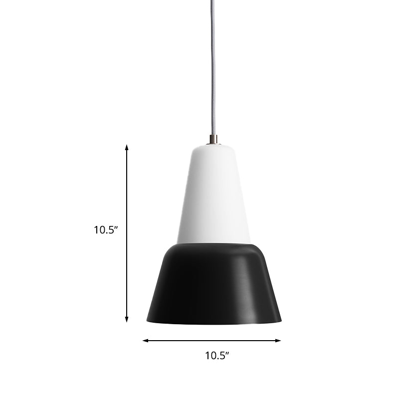 Cone Hanging Light Fixture Macaron Metal 1 Head 6.5"/10.5" Height Pink/Blue/Black Pendant Ceiling Light Clearhalo 'Ceiling Lights' 'Glass shade' 'Glass' 'Modern Pendants' 'Modern' 'Pendant Lights' 'Pendants' Lighting' 263077