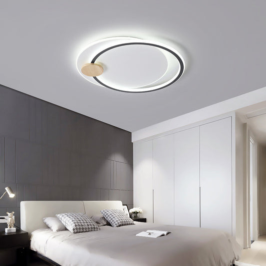 Circle Metal Flush Mount Ceiling Light Fixture Simple LED Close to Ceiling Lighting Black Clearhalo 'Ceiling Lights' 'Close To Ceiling Lights' 'Lighting' 2630861