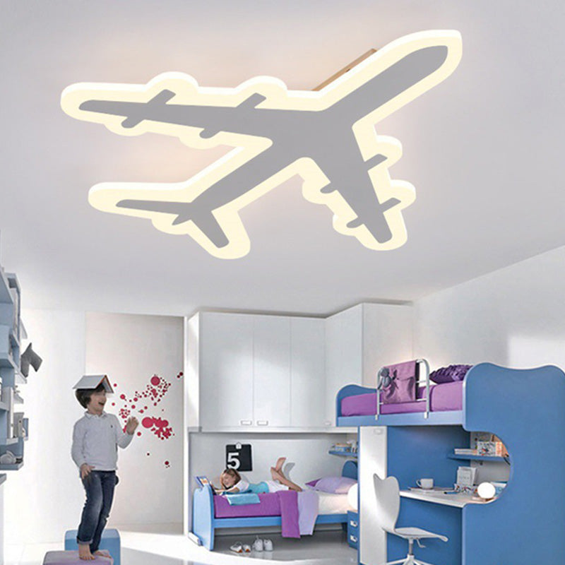 White Airplane Flush-Mount Light Fixture Minimalist LED Acrylic Ceiling Flush Mount Light White Clearhalo 'Ceiling Lights' 'Close To Ceiling Lights' 'Lighting' 2630873