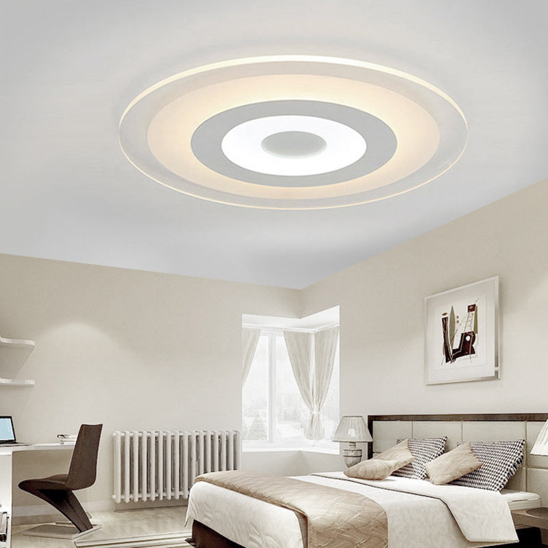 LED Bedroom Flush Mount Ceiling Light Fixture Simple White Flush Mount Lighting with Round Acrylic Shade White Clearhalo 'Ceiling Lights' 'Close To Ceiling Lights' 'Lighting' 2630882