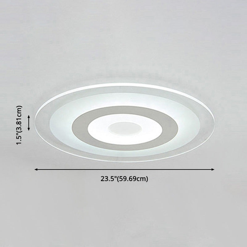 LED Bedroom Flush Mount Ceiling Light Fixture Simple White Flush Mount Lighting with Round Acrylic Shade Clearhalo 'Ceiling Lights' 'Close To Ceiling Lights' 'Lighting' 2630886