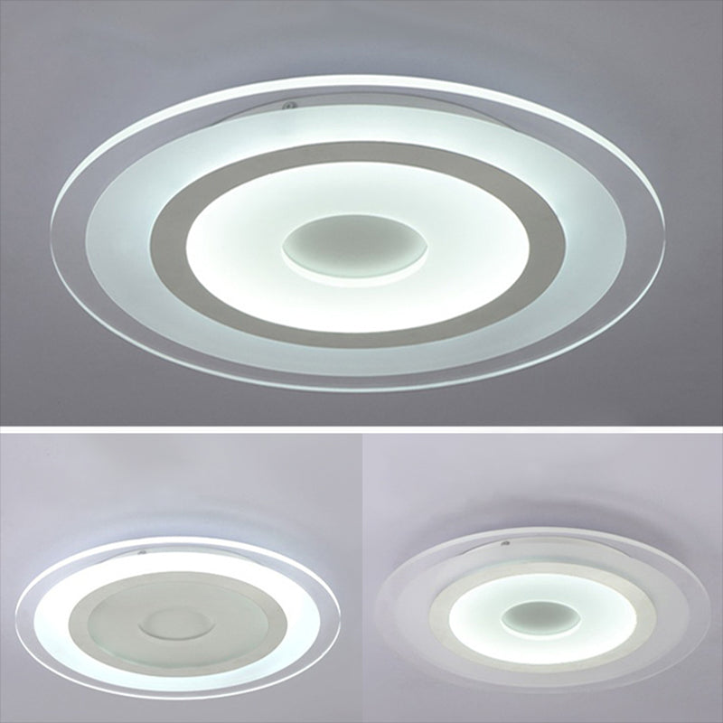 LED Bedroom Flush Mount Ceiling Light Fixture Simple White Flush Mount Lighting with Round Acrylic Shade Clearhalo 'Ceiling Lights' 'Close To Ceiling Lights' 'Lighting' 2630889