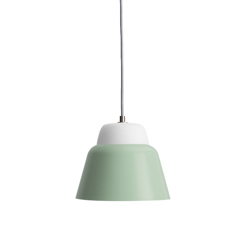 Cone Hanging Light Fixture Macaron Metal 1 Head 6.5"/10.5" Height Pink/Blue/Black Pendant Ceiling Light Clearhalo 'Ceiling Lights' 'Glass shade' 'Glass' 'Modern Pendants' 'Modern' 'Pendant Lights' 'Pendants' Lighting' 263089