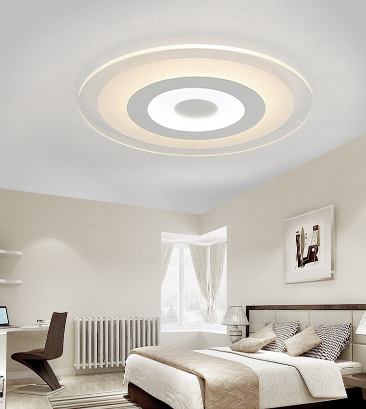 LED Bedroom Flush Mount Ceiling Light Fixture Simple White Flush Mount Lighting with Round Acrylic Shade Clearhalo 'Ceiling Lights' 'Close To Ceiling Lights' 'Lighting' 2630890