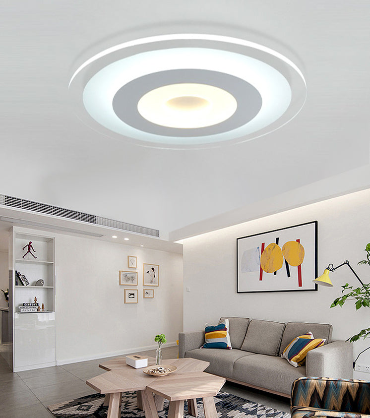 LED Bedroom Flush Mount Ceiling Light Fixture Simple White Flush Mount Lighting with Round Acrylic Shade Clearhalo 'Ceiling Lights' 'Close To Ceiling Lights' 'Lighting' 2630891