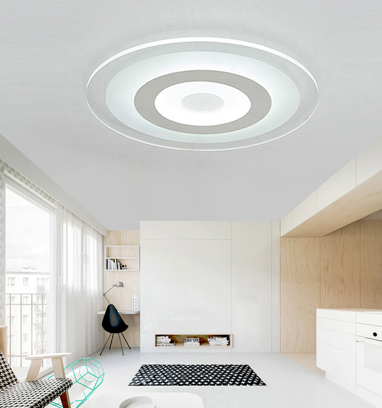 LED Bedroom Flush Mount Ceiling Light Fixture Simple White Flush Mount Lighting with Round Acrylic Shade Clearhalo 'Ceiling Lights' 'Close To Ceiling Lights' 'Lighting' 2630892