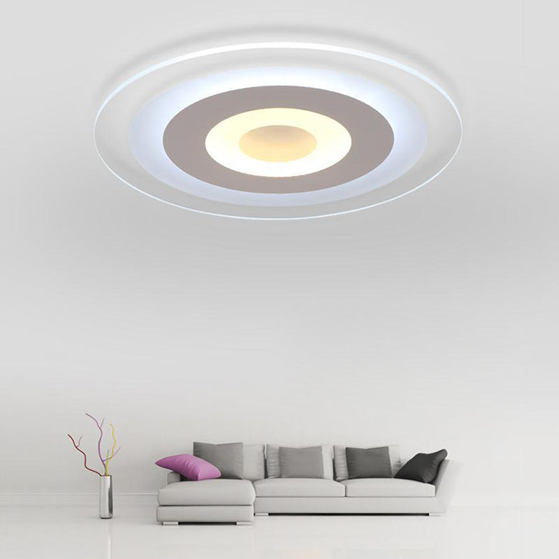 Round Acrylic Flush Ceiling Light Fixture Minimalist LED White Close to Ceiling Lighting Fixture White White Clearhalo 'Ceiling Lights' 'Close To Ceiling Lights' 'Lighting' 2630919