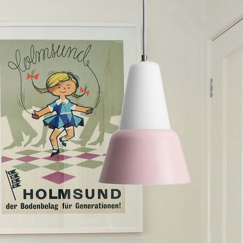 Cone Hanging Light Fixture Macaron Metal 1 Head 6.5"/10.5" Height Pink/Blue/Black Pendant Ceiling Light Clearhalo 'Ceiling Lights' 'Glass shade' 'Glass' 'Modern Pendants' 'Modern' 'Pendant Lights' 'Pendants' Lighting' 263092