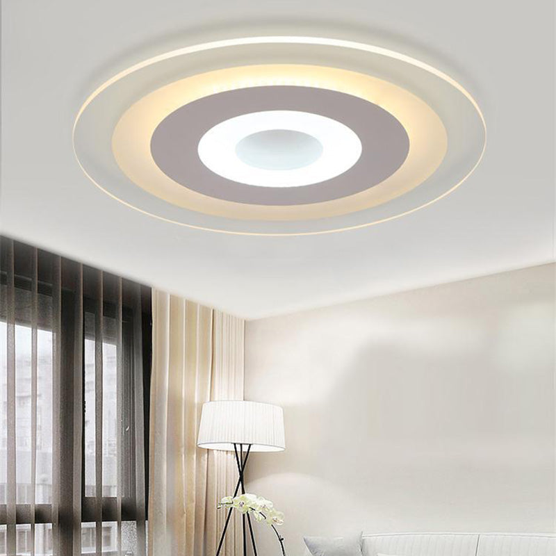 Round Acrylic Flush Ceiling Light Fixture Minimalist LED White Close to Ceiling Lighting Fixture White Clearhalo 'Ceiling Lights' 'Close To Ceiling Lights' 'Lighting' 2630921