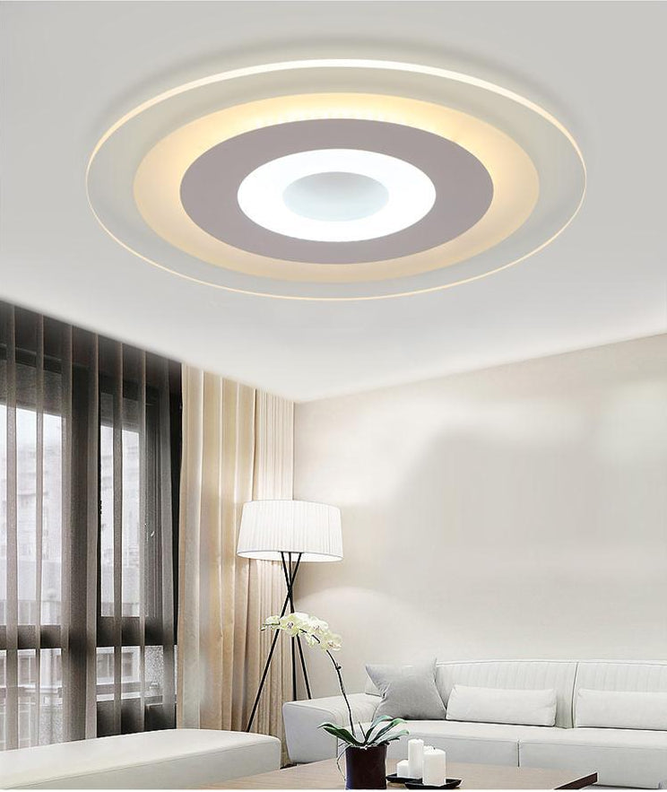 Round Acrylic Flush Ceiling Light Fixture Minimalist LED White Close to Ceiling Lighting Fixture Clearhalo 'Ceiling Lights' 'Close To Ceiling Lights' 'Lighting' 2630925