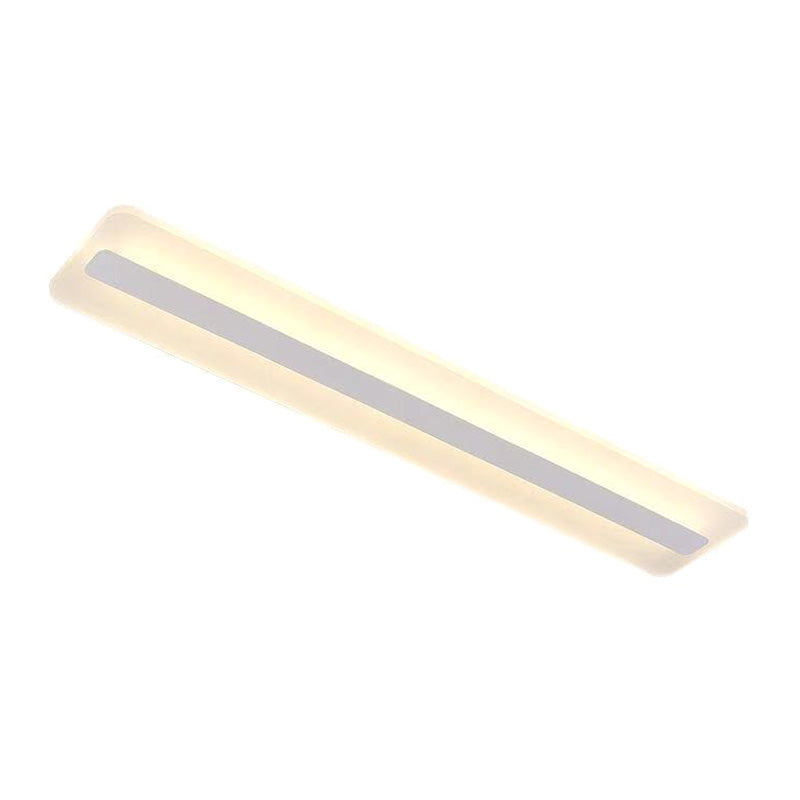 Acrylic Linear Flush Mount Ceiling Light Fixture Minimalist LED White Ceiling Mounted Light Clearhalo 'Ceiling Lights' 'Close To Ceiling Lights' 'Lighting' 2630932