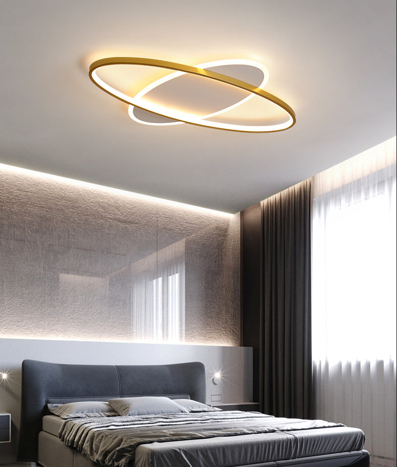 Gold Oval Flush Mount Light Fixture Minimalist Style LED Metal Flush Ceiling Light Clearhalo 'Ceiling Lights' 'Close To Ceiling Lights' 'Lighting' 2630953