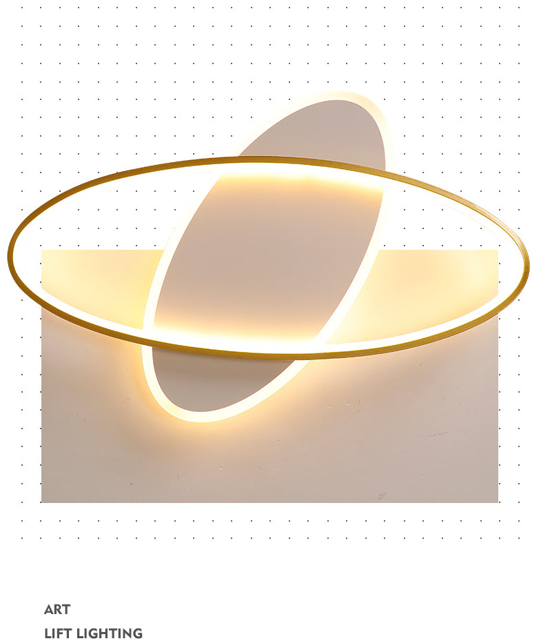 Gold Oval Flush Mount Light Fixture Minimalist Style LED Metal Flush Ceiling Light Clearhalo 'Ceiling Lights' 'Close To Ceiling Lights' 'Lighting' 2630956