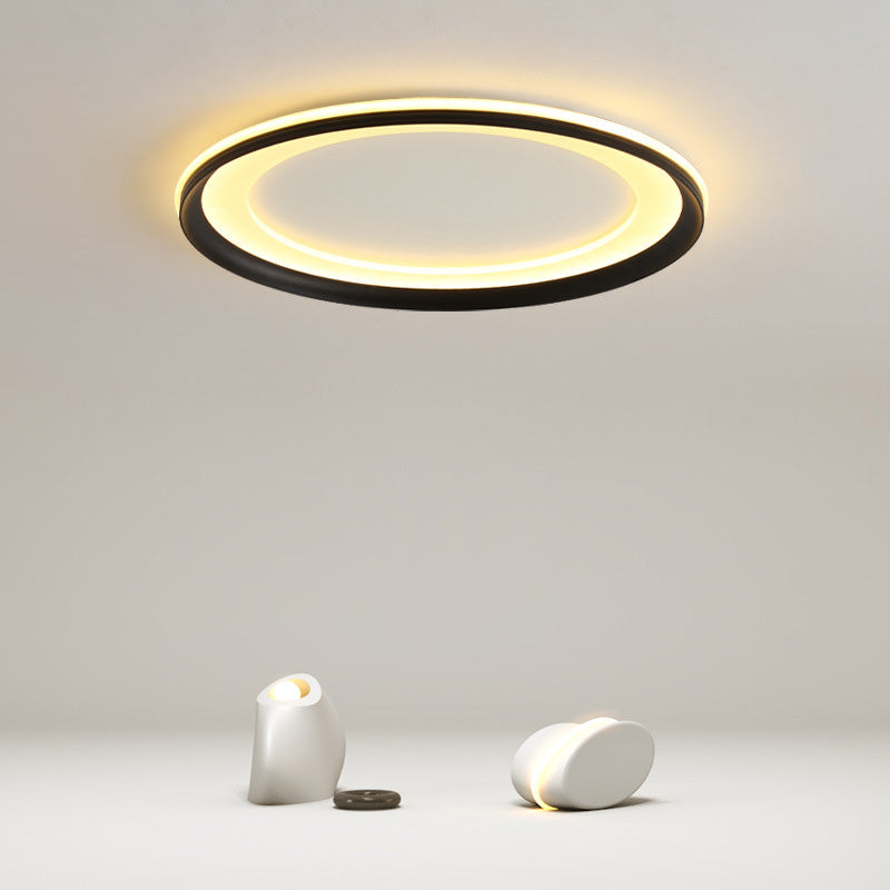 LED Bedroom Close to Ceiling Lighting Minimalist Style Flush Mount Lamp with Circle Metal Shade Clearhalo 'Ceiling Lights' 'Close To Ceiling Lights' 'Lighting' 2630963