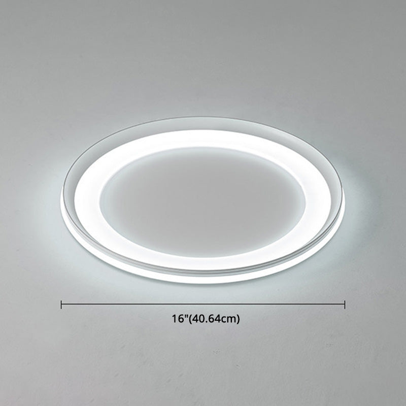 LED Bedroom Close to Ceiling Lighting Minimalist Style Flush Mount Lamp with Circle Metal Shade Clearhalo 'Ceiling Lights' 'Close To Ceiling Lights' 'Lighting' 2630966