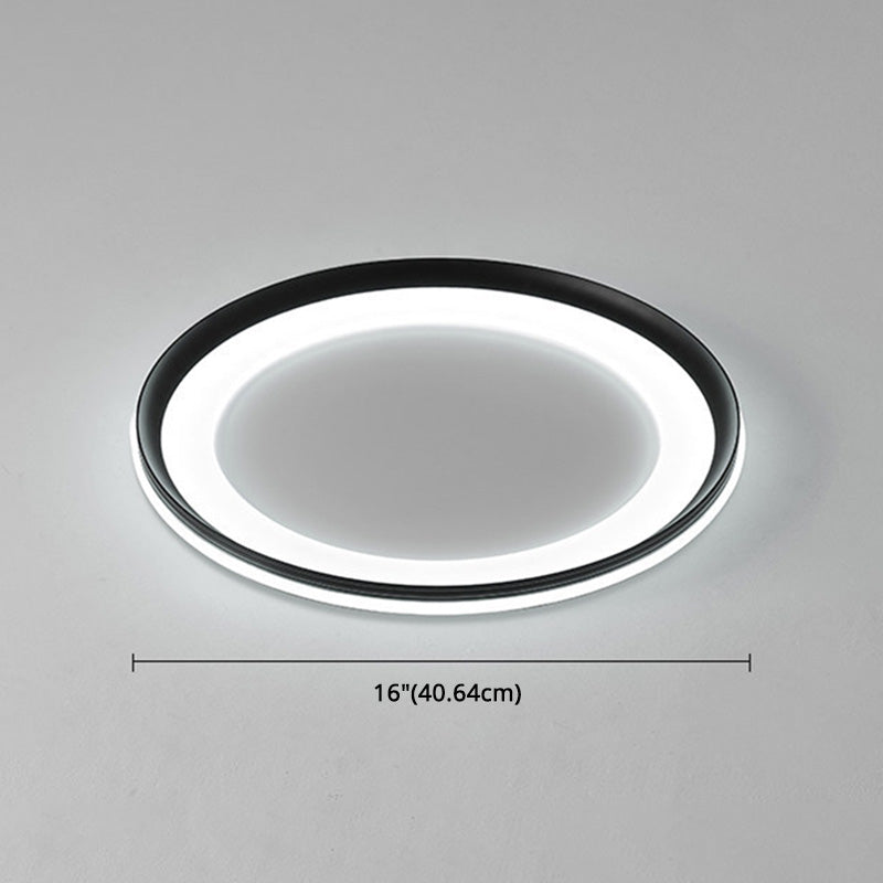 LED Bedroom Close to Ceiling Lighting Minimalist Style Flush Mount Lamp with Circle Metal Shade Clearhalo 'Ceiling Lights' 'Close To Ceiling Lights' 'Lighting' 2630967