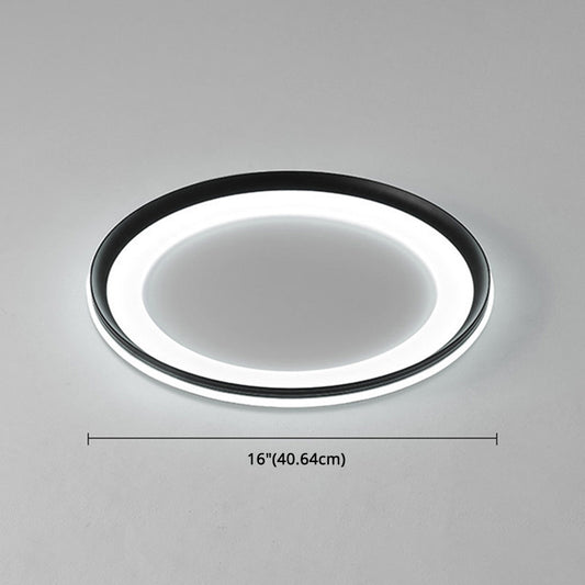 LED Bedroom Close to Ceiling Lighting Minimalist Style Flush Mount Lamp with Circle Metal Shade Clearhalo 'Ceiling Lights' 'Close To Ceiling Lights' 'Lighting' 2630967