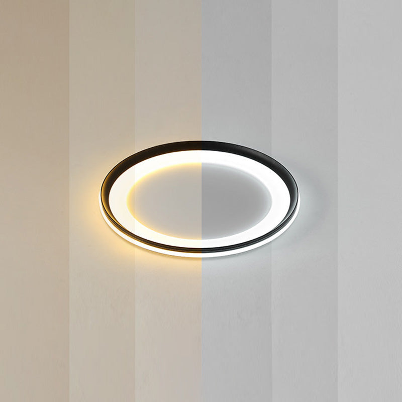 LED Bedroom Close to Ceiling Lighting Minimalist Style Flush Mount Lamp with Circle Metal Shade Clearhalo 'Ceiling Lights' 'Close To Ceiling Lights' 'Lighting' 2630968