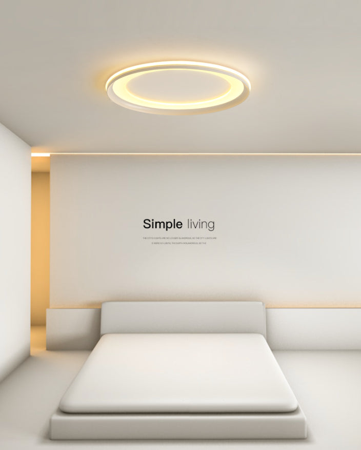 LED Bedroom Close to Ceiling Lighting Minimalist Style Flush Mount Lamp with Circle Metal Shade Clearhalo 'Ceiling Lights' 'Close To Ceiling Lights' 'Lighting' 2630971