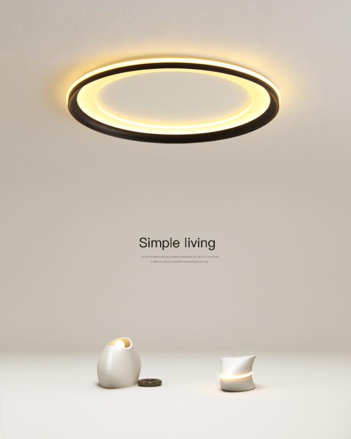 LED Bedroom Close to Ceiling Lighting Minimalist Style Flush Mount Lamp with Circle Metal Shade Clearhalo 'Ceiling Lights' 'Close To Ceiling Lights' 'Lighting' 2630972